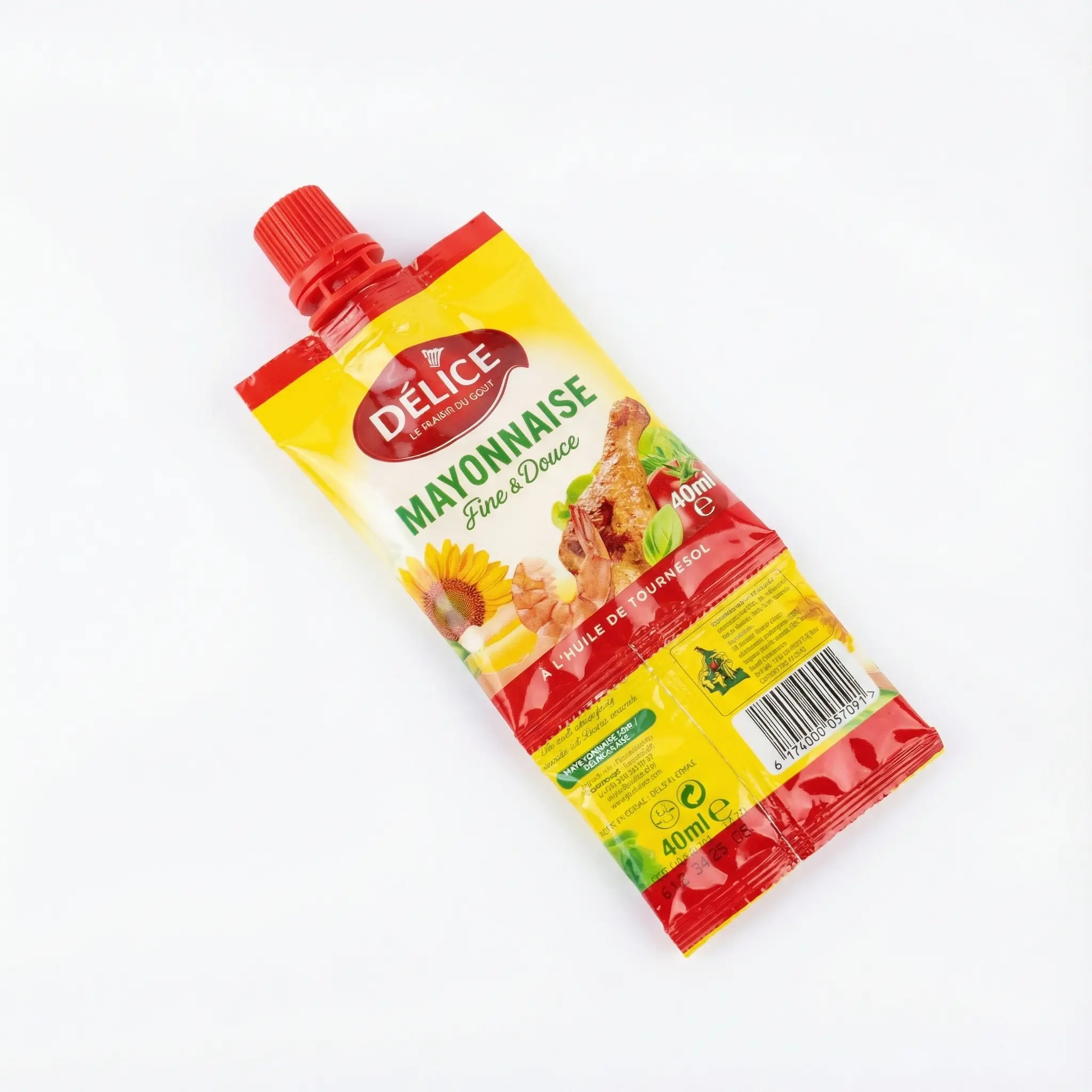 sachet de mayonnaise delice 40g bouchon rouge pratique
